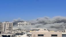 الجيش الإسرائيلي يقصف برج “مشتهى” في غزة