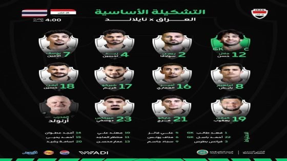 التشكيلة الأساسية لمنتخبنا الوطني في نهائي كأس ملك تايلاند