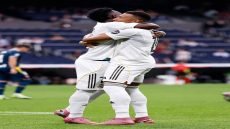 ريال مدريد يحسم المواجهة أمام إسبانيول بثنائية ميليتاو ومبابي.