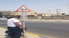 حملة لنصب اللوحات المرورية التحذيرية في عموم المحافظات