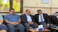 نقيب الصحفيين العراقيين مؤيد اللامي يحضر مجلس عزاء شقيق رئيس تحرير جريدة الدستور