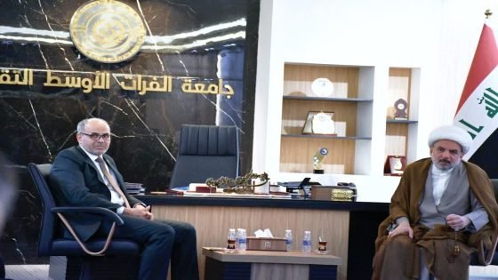 جامعة الفرات الأوسط التقنية تبحث التعاون العلمي مع حركة الصادقون