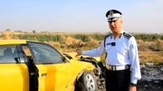 مدير المرور العام يشرف ميدانياً على حادث مروري في النهروان