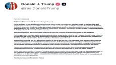 ترامب ينشر رد حماس على خطته في صفحته بمنصة “تروث سوشيل”.