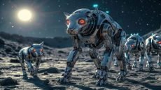 باحثون صينيون يجرون اختبارات على كلاب آلية مصممة خصيصاً ضمن استعدادات رحلة إلى القمر.