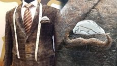 بدلة مصنوعة من شعر الشوارب تدخل موسوعة غينيس للأرقام القياسية ضمن مشروع يهدف إلى زيادة الوعي بقضايا صحة الرجال.
