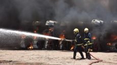 اندلاع حريق كبير داخل مخزن للألعاب النارية في منطقة السيدية والدفاع المدني يواصل عمليات الإخماد