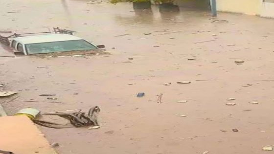 عجلات تغمرها المياه جراء فيضان جمجمال بمحافظة السليمانية.