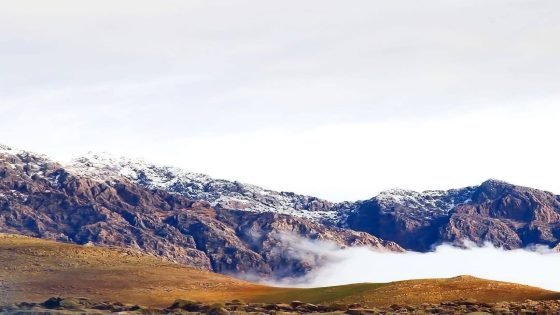 تساقط الثلوج في منطقة هورمان بمحافظة حلبجة لأول مرة خلال هذا العام.