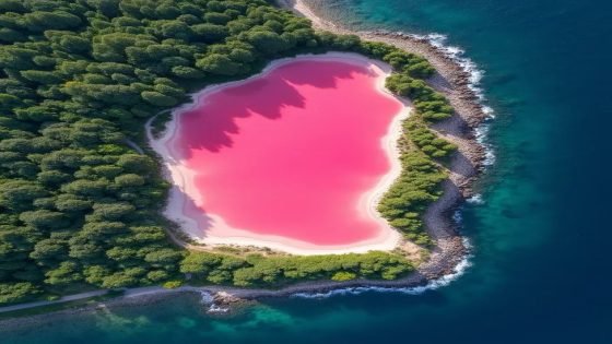 بحيرة هيلير الوردية أعجوبة طبيعية في أستراليا!