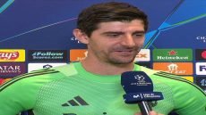 كورتوا: حسنًا كلنا نعلم بأننا سنلعب ضد مانشستر سيتي  انا افضل اللعب ضد سبورتينغ من باب التغيير لاننا نلعب ضد مانشستر سيتي كثيرًا