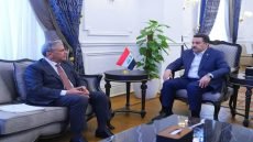 السوداني خلال استقباله رئيس اتحاد المقاولين العراقيين يوجه الجهات المعنية بمتابعة صرف مستحقات المقاولين المالية