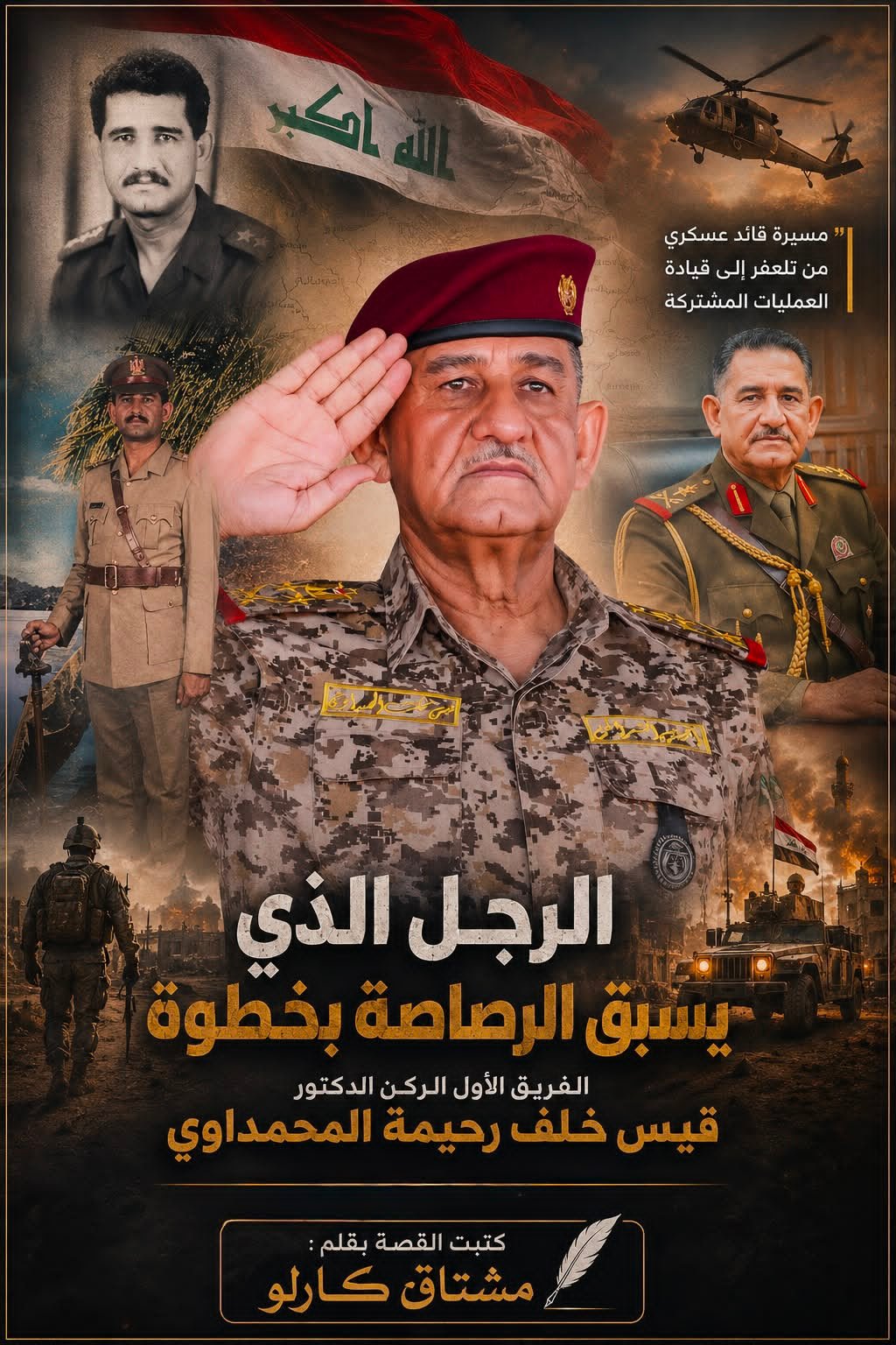 الرجل الذي يسبق الرصاصة بخطوة  الفريق الاول الركن الدكتور قيس خلف رحيمة المحمداوي… سيرة قائد لم يكن المنصب غايته بل كان العراق رسالته