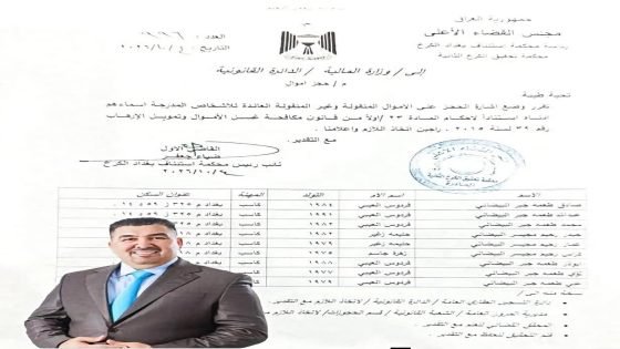فراس رحيم مجيسر وعائلته بالكامل التابع الى ائتلاف الإعمار والتنمية.. حجز أموالهم المنقولة و غير المنقولة وفق احكام قانون مكافحة غسل الاموال وتمويل الارها——-ب !!!
